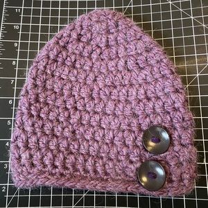 Wool Crochet Hat with Buttons